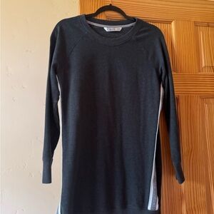Victoria's Secret Black Long Sleeve Sweatshirt Dress with White Side Stripe